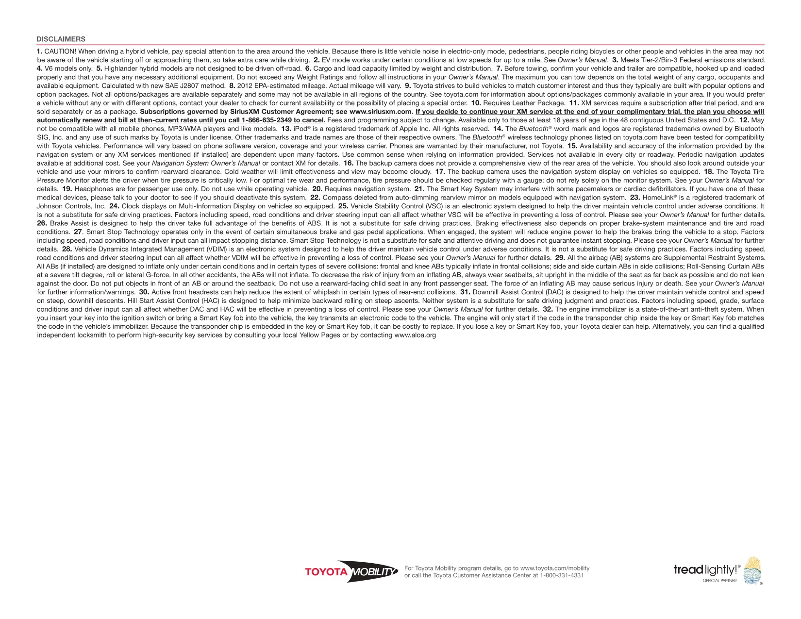 2012 Toyota Highlander Brochure Page 17